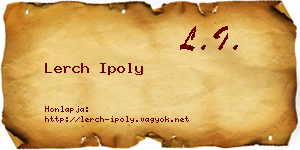 Lerch Ipoly névjegykártya